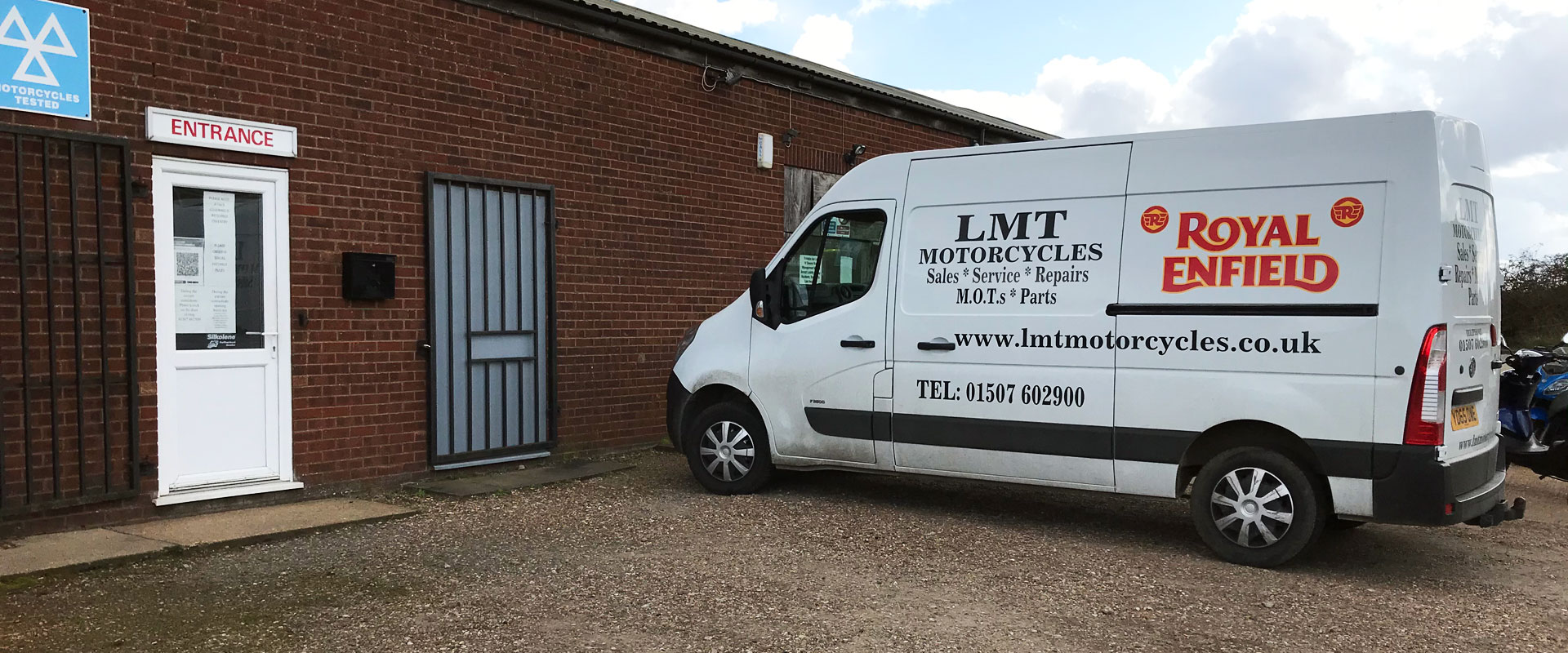 Outside our shop - LMT Motorcycles, Louth Lincolnshire