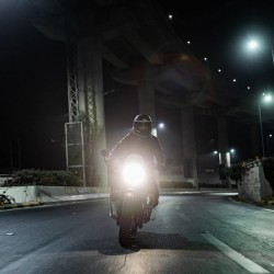 Riding at night - Royal Enfield Continental GT