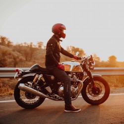 Lots of shiny chrome - Royal Enfield Continental GT in Mister Clean finish