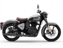 Gunmental Grey Royal Enfield Classic 350 motorbike in Dark Gunmetal Grey