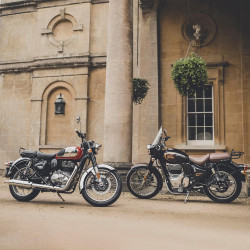 Two Royal Enfield Classic 350 motorbikes