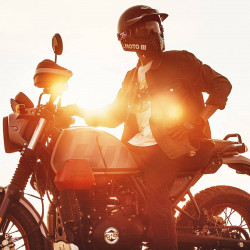 Royal Enfield Scram 411 at sunset