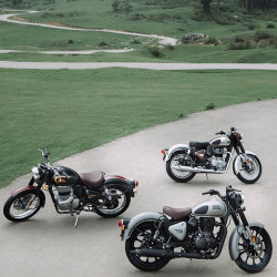 Three Royal Enfield Classic 350s